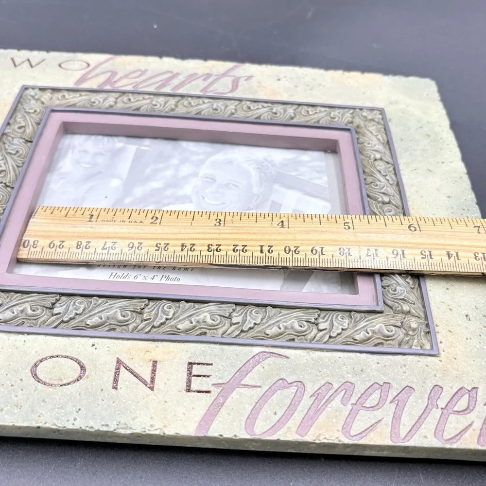 Horizontal, 4x6 Photo‎ Frame Sage (Two Hearts One Forever)  Love Anniversary
